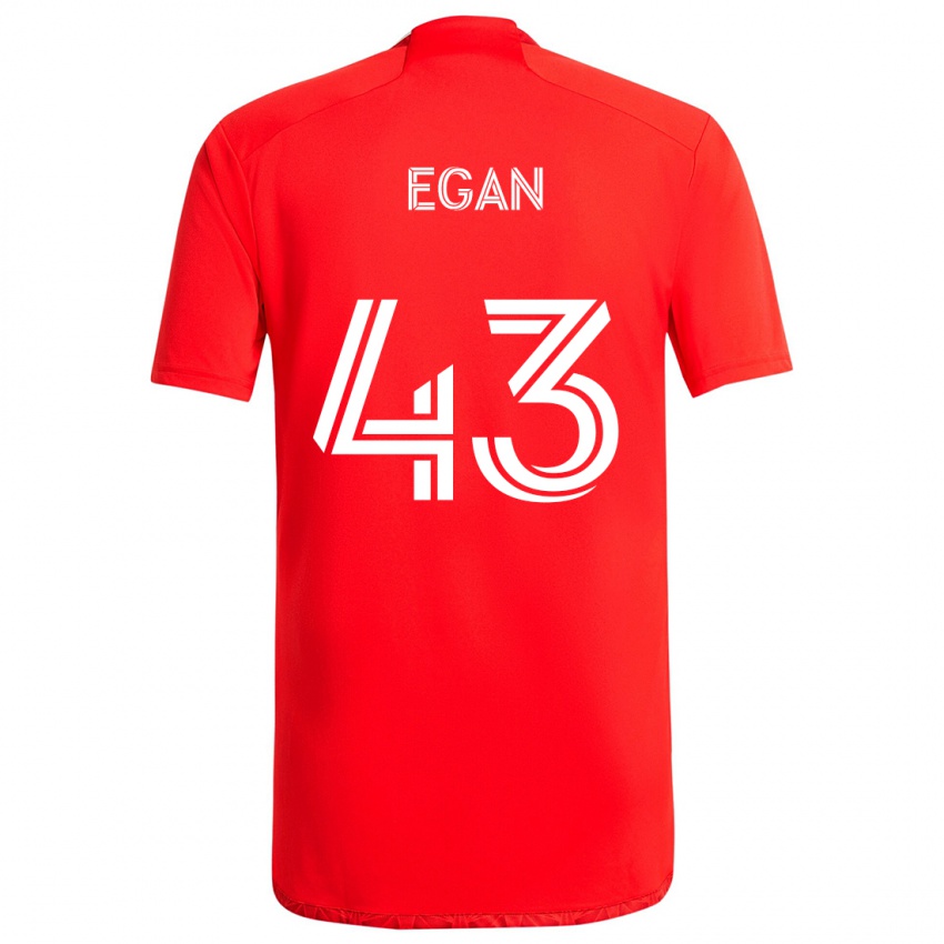 Kinderen Noah Egan #43 Rood Wit Thuisshirt Thuistenue 2024/25 T-Shirt