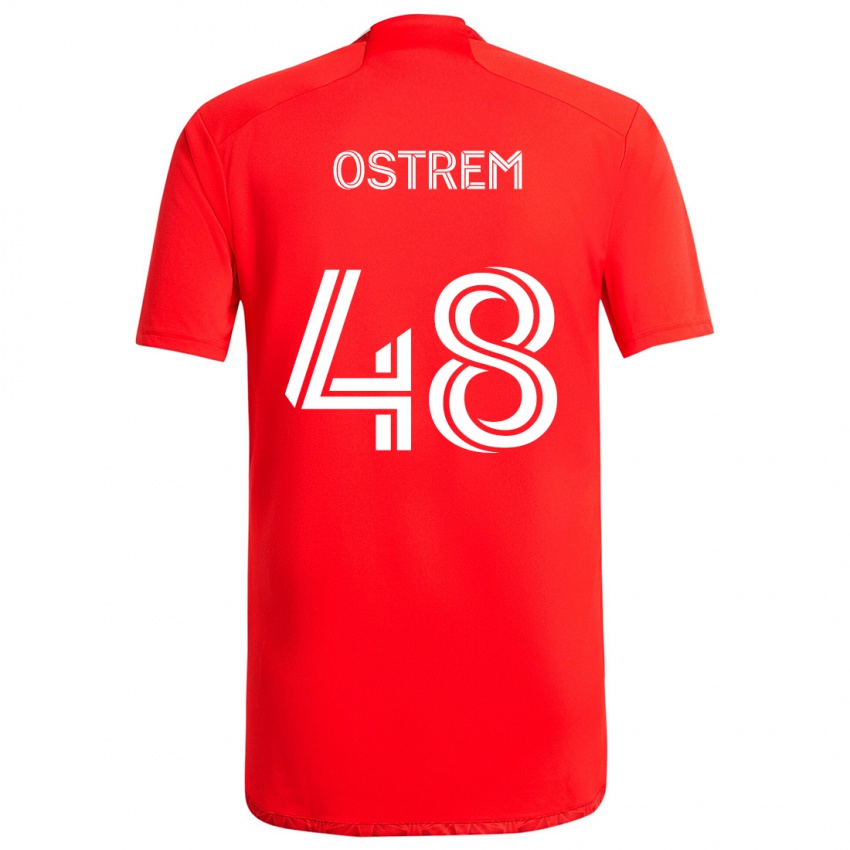 Kinderen Charlie Ostrem #48 Rood Wit Thuisshirt Thuistenue 2024/25 T-Shirt