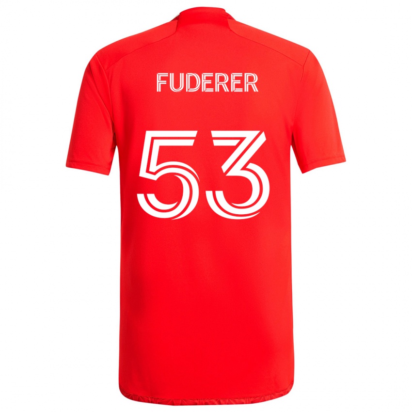 Kinderen Jake Fuderer #53 Rood Wit Thuisshirt Thuistenue 2024/25 T-Shirt