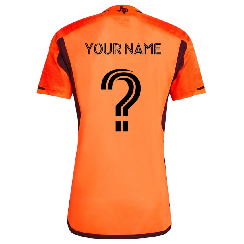 Kinderen Uw Naam #0 Oranje Zwart Thuisshirt Thuistenue 2024/25 T-Shirt