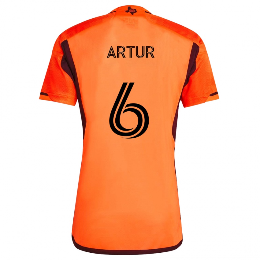 Kinderen Artur #6 Oranje Zwart Thuisshirt Thuistenue 2024/25 T-Shirt