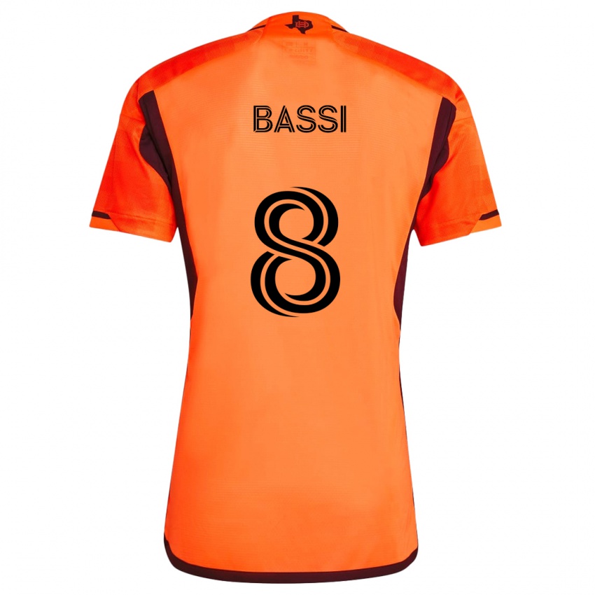 Kinderen Amine Bassi #8 Oranje Zwart Thuisshirt Thuistenue 2024/25 T-Shirt