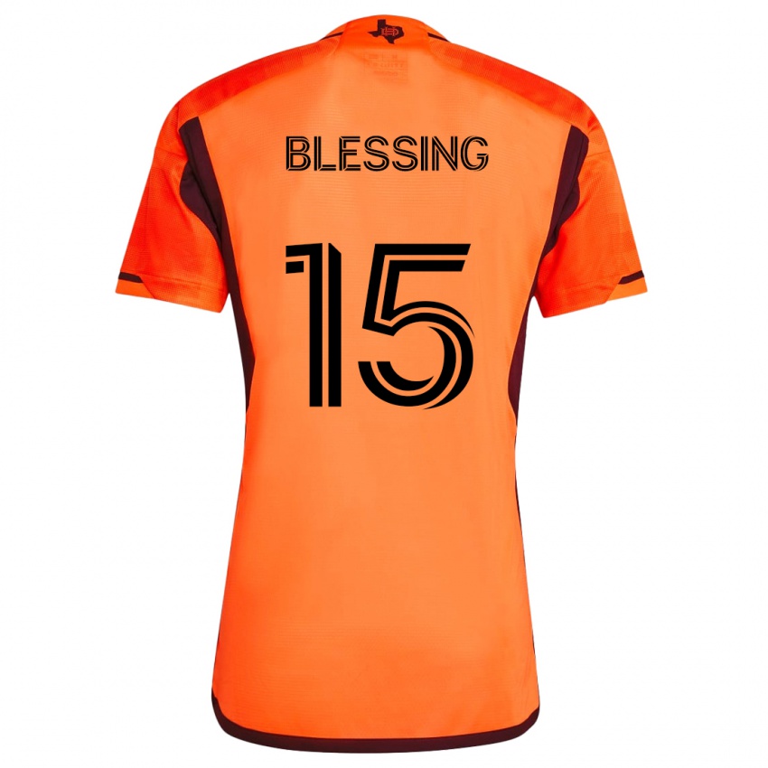 Kinderen Latif Blessing #15 Oranje Zwart Thuisshirt Thuistenue 2024/25 T-Shirt