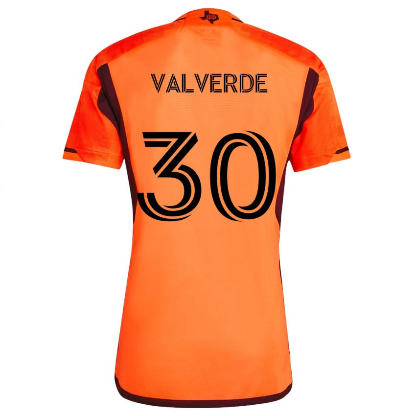 Kinderen Jefferson Valverde #30 Oranje Zwart Thuisshirt Thuistenue 2024/25 T-Shirt