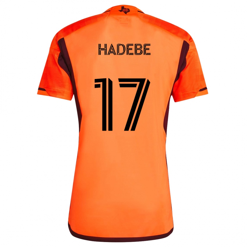 Kinderen Teenage Hadebe #17 Oranje Zwart Thuisshirt Thuistenue 2024/25 T-Shirt