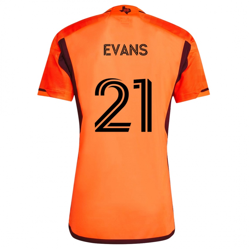 Kinderen Jacob Evans #21 Oranje Zwart Thuisshirt Thuistenue 2024/25 T-Shirt