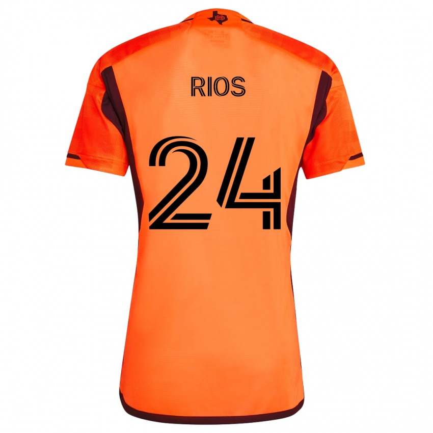 Kinderen Paolo Ríos #24 Oranje Zwart Thuisshirt Thuistenue 2024/25 T-Shirt