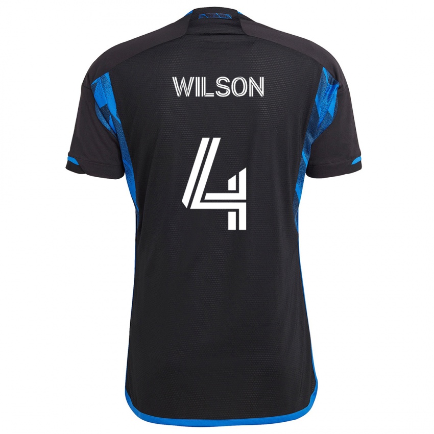 Kinderen Bruno Wilson #4 Blauw Zwart Thuisshirt Thuistenue 2024/25 T-Shirt