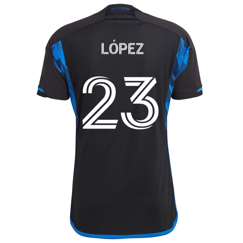 Kinderen Hernán López #23 Blauw Zwart Thuisshirt Thuistenue 2024/25 T-Shirt