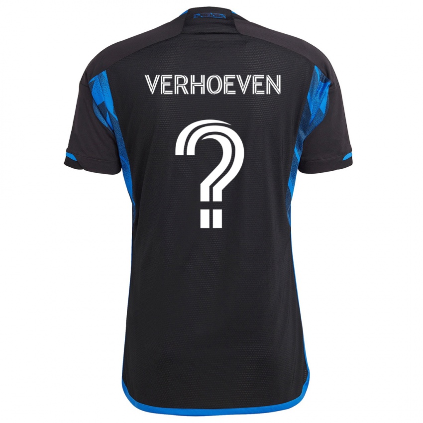 Kinderen Oscar Verhoeven #0 Blauw Zwart Thuisshirt Thuistenue 2024/25 T-Shirt