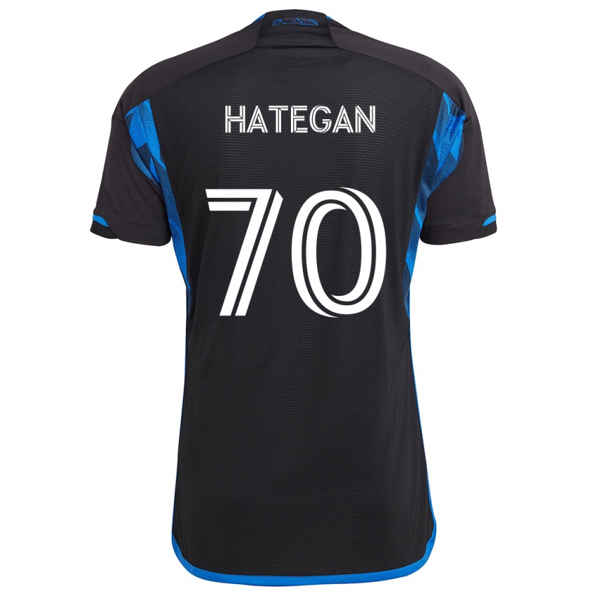 Kinderen Roberto Hategan #70 Blauw Zwart Thuisshirt Thuistenue 2024/25 T-Shirt