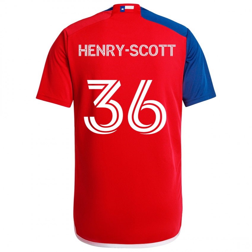 Kinderen Malik Henry-Scott #36 Blauw Rood Thuisshirt Thuistenue 2024/25 T-Shirt