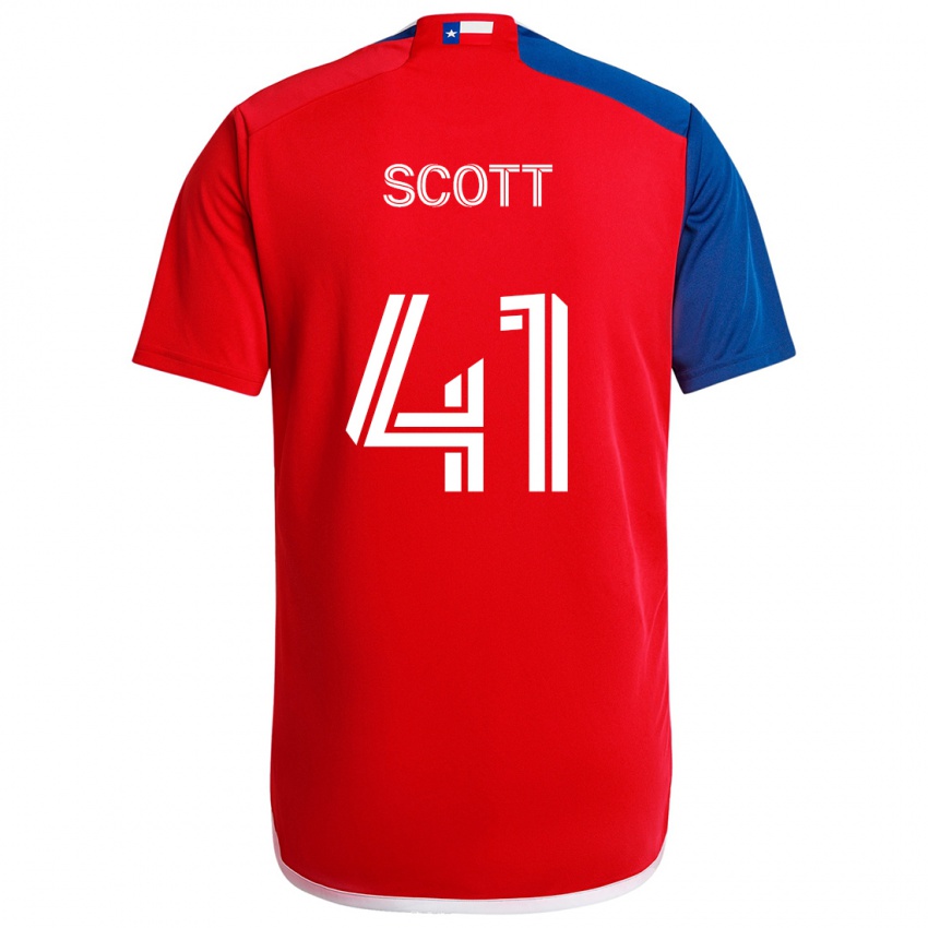 Kinderen Tarik Scott #41 Blauw Rood Thuisshirt Thuistenue 2024/25 T-Shirt