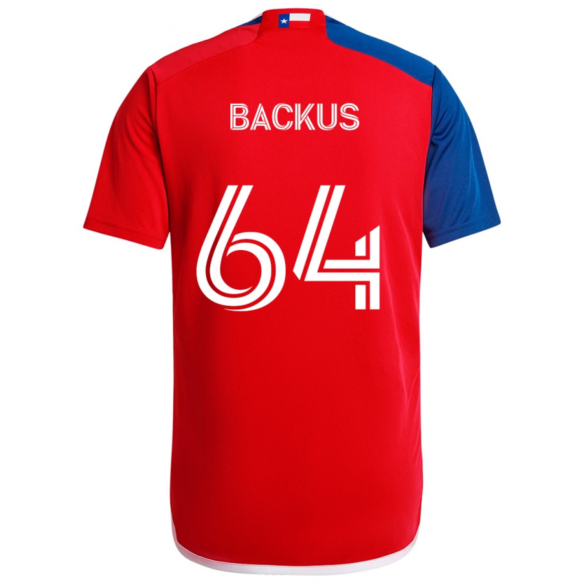 Kinderen Braeden Backus #64 Blauw Rood Thuisshirt Thuistenue 2024/25 T-Shirt