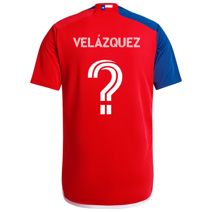 Kinderen Ougir Velázquez #0 Blauw Rood Thuisshirt Thuistenue 2024/25 T-Shirt