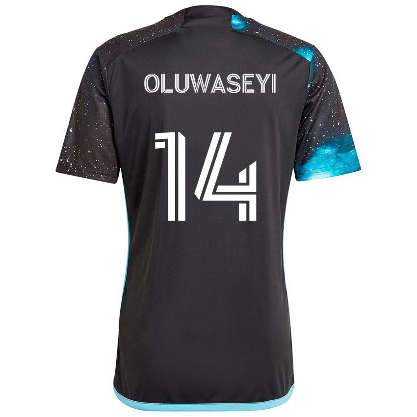 Kinderen Tani Oluwaseyi #14 Zwart Blauw Thuisshirt Thuistenue 2024/25 T-Shirt