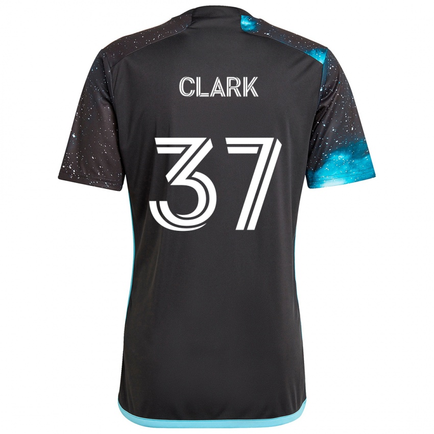 Kinderen Caden Clark #37 Zwart Blauw Thuisshirt Thuistenue 2024/25 T-Shirt