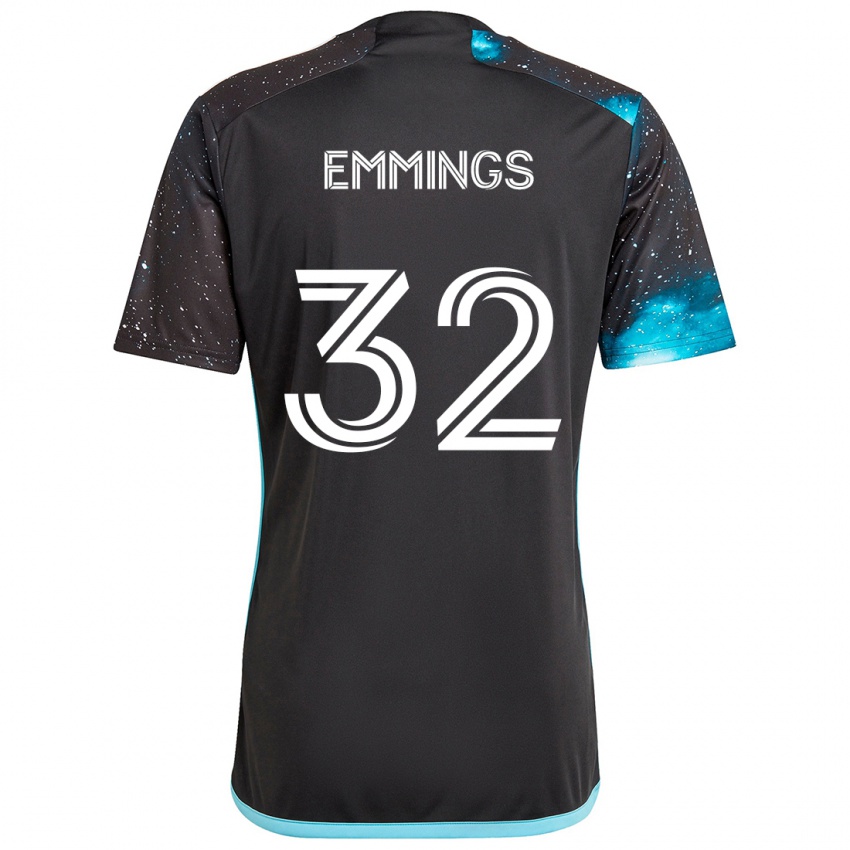 Kinderen Fred Emmings #32 Zwart Blauw Thuisshirt Thuistenue 2024/25 T-Shirt