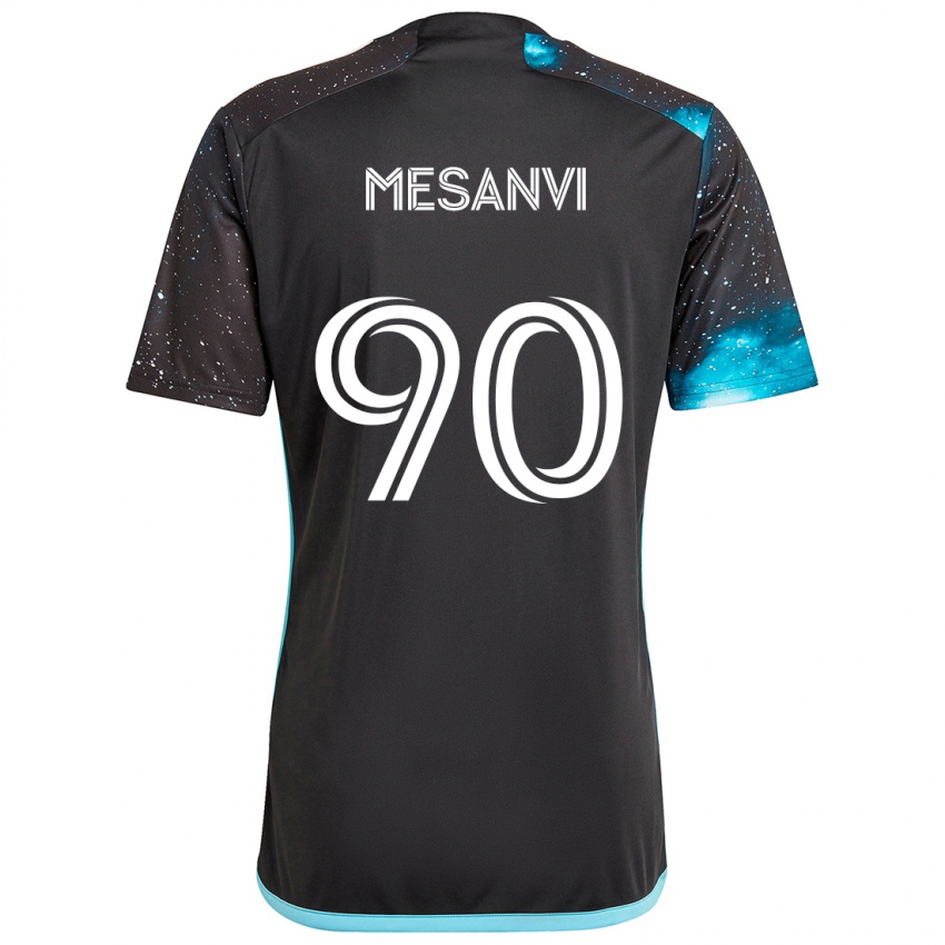 Kinderen Loïc Mesanvi #90 Zwart Blauw Thuisshirt Thuistenue 2024/25 T-Shirt