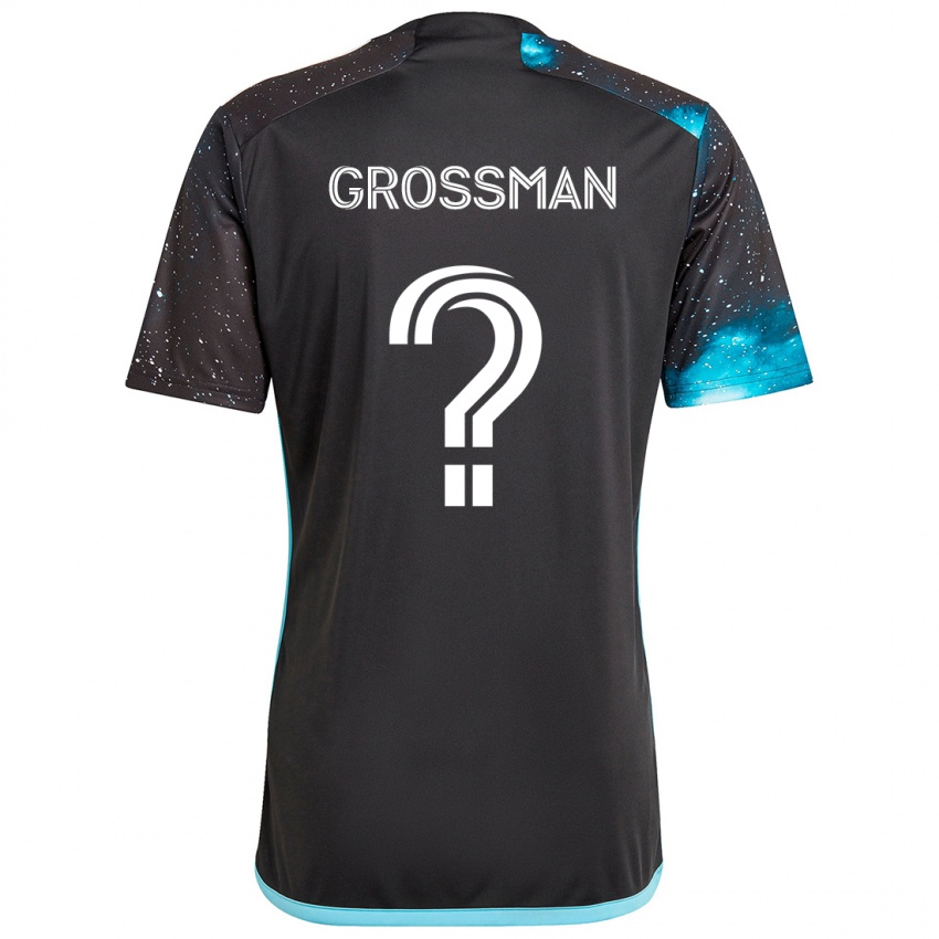 Kinderen Jack Grossman #0 Zwart Blauw Thuisshirt Thuistenue 2024/25 T-Shirt