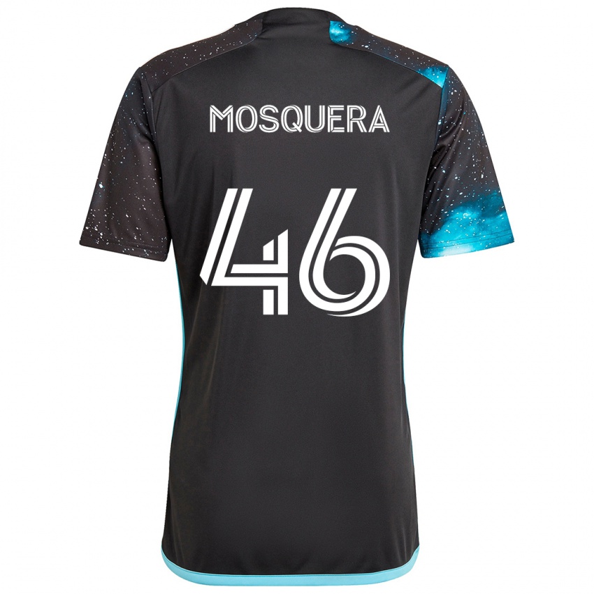 Kinderen Juan Camilo Mosquera #46 Zwart Blauw Thuisshirt Thuistenue 2024/25 T-Shirt