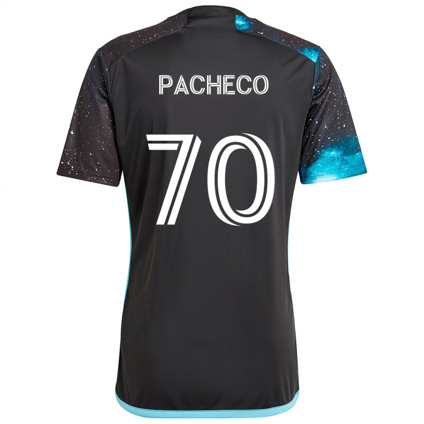 Kinderen Diogo Pacheco #70 Zwart Blauw Thuisshirt Thuistenue 2024/25 T-Shirt