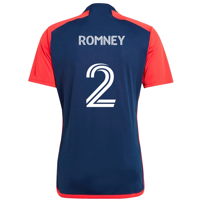 Kinderen Dave Romney #2 Blauw Rood Thuisshirt Thuistenue 2024/25 T-Shirt