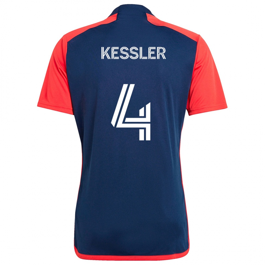 Kinderen Henry Kessler #4 Blauw Rood Thuisshirt Thuistenue 2024/25 T-Shirt