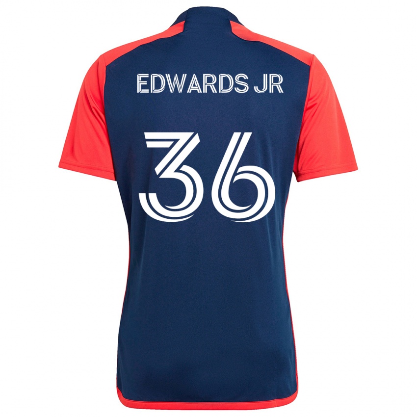 Kinderen Earl Edwards Jr. #36 Blauw Rood Thuisshirt Thuistenue 2024/25 T-Shirt