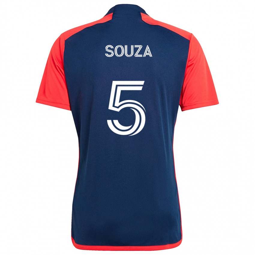 Kinderen Victor Souza #5 Blauw Rood Thuisshirt Thuistenue 2024/25 T-Shirt