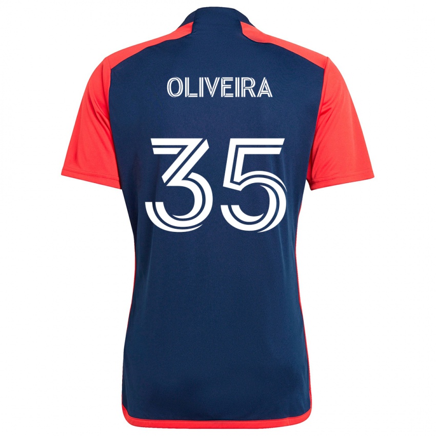 Kinderen Cristiano Oliveira #35 Blauw Rood Thuisshirt Thuistenue 2024/25 T-Shirt