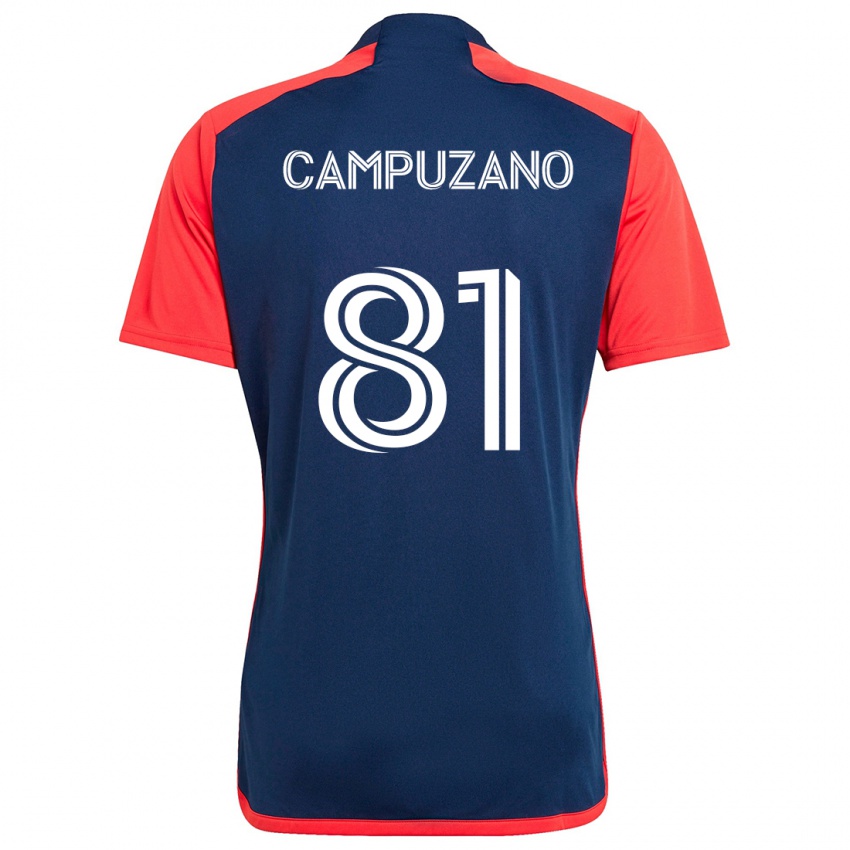 Kinderen Nico Campuzano #81 Blauw Rood Thuisshirt Thuistenue 2024/25 T-Shirt