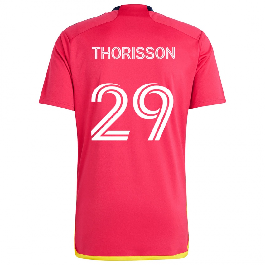 Kinderen Nökkvi Thórisson #29 Rood Blauw Thuisshirt Thuistenue 2024/25 T-Shirt