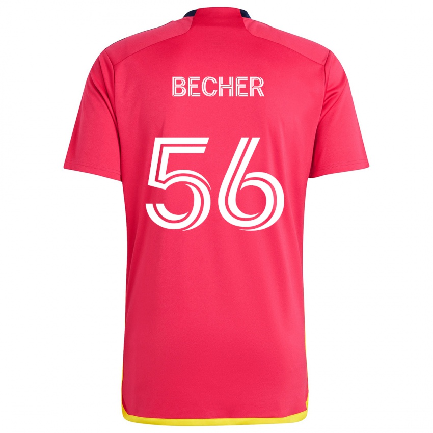 Kinderen Ryan Becher #56 Rood Blauw Thuisshirt Thuistenue 2024/25 T-Shirt