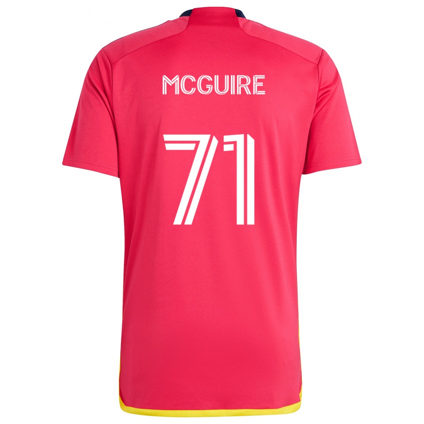 Kinderen Nolan Mcguire #71 Rood Blauw Thuisshirt Thuistenue 2024/25 T-Shirt