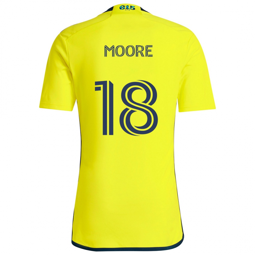 Kinderen Shaq Moore #18 Geel Blauw Thuisshirt Thuistenue 2024/25 T-Shirt