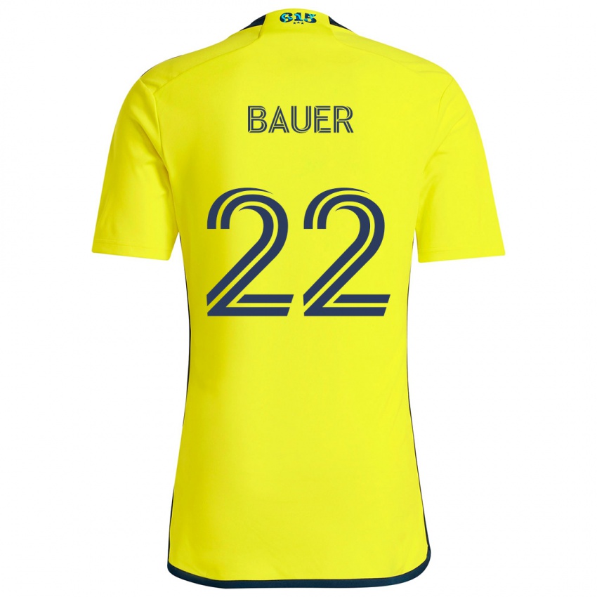 Kinderen Josh Bauer #22 Geel Blauw Thuisshirt Thuistenue 2024/25 T-Shirt