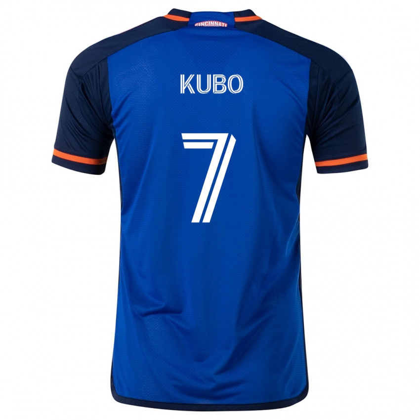 Kinderen Yuya Kubo #7 Blauw Wit Thuisshirt Thuistenue 2024/25 T-Shirt