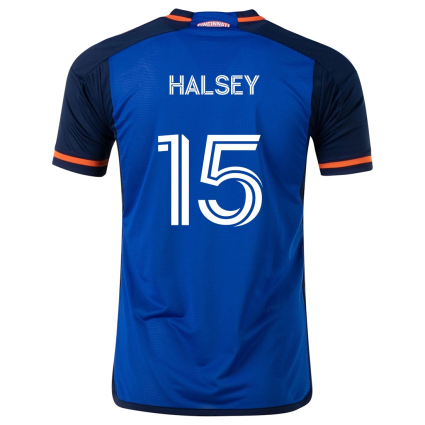 Kinderen Bret Halsey #15 Blauw Wit Thuisshirt Thuistenue 2024/25 T-Shirt