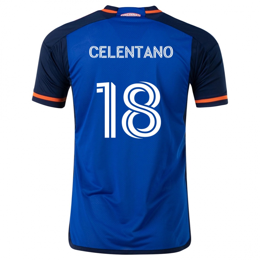 Kinderen Roman Celentano #18 Blauw Wit Thuisshirt Thuistenue 2024/25 T-Shirt