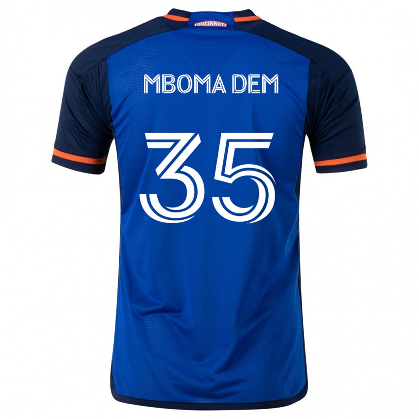 Kinderen Kenji Mboma Dem #35 Blauw Wit Thuisshirt Thuistenue 2024/25 T-Shirt