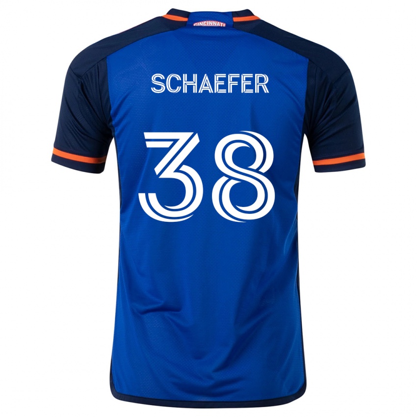 Kinderen Brian Schaefer #38 Blauw Wit Thuisshirt Thuistenue 2024/25 T-Shirt