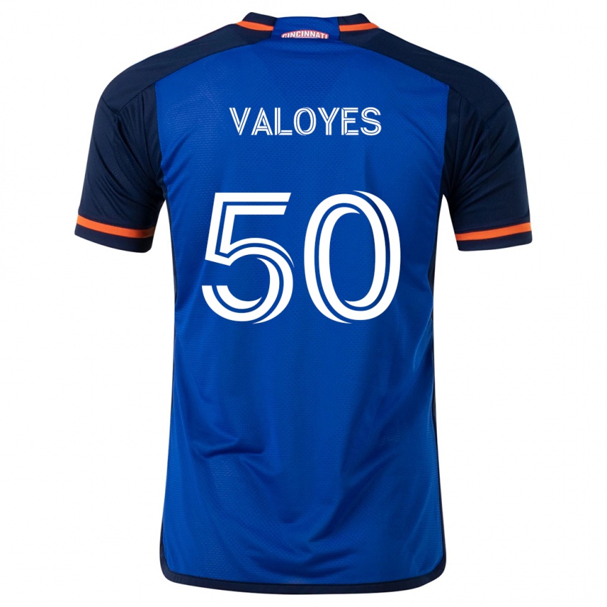 Kinderen Yeiner Valoyes #50 Blauw Wit Thuisshirt Thuistenue 2024/25 T-Shirt