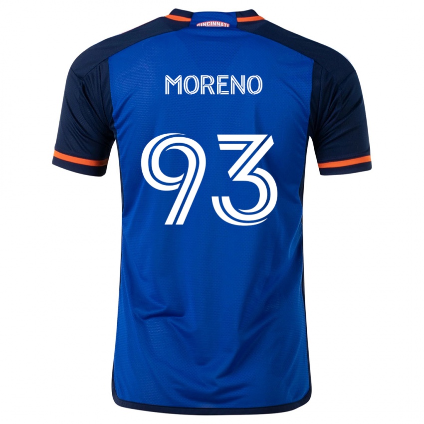 Kinderen Júnior Moreno #93 Blauw Wit Thuisshirt Thuistenue 2024/25 T-Shirt