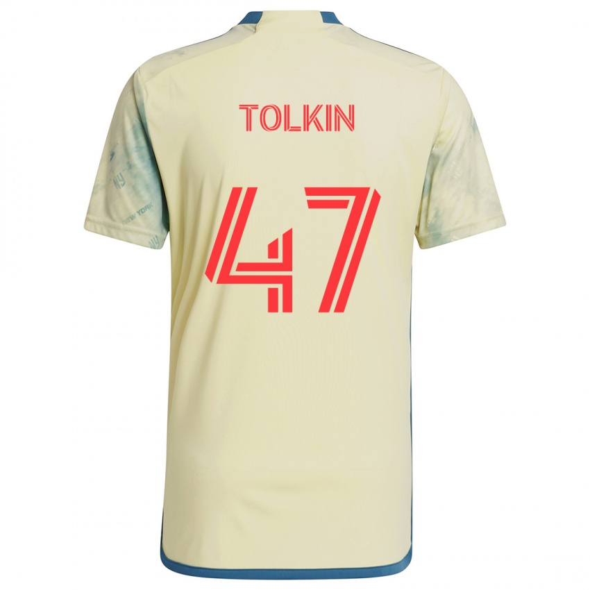 Kinderen John Tolkin #47 Geel Rood Blauw Thuisshirt Thuistenue 2024/25 T-Shirt