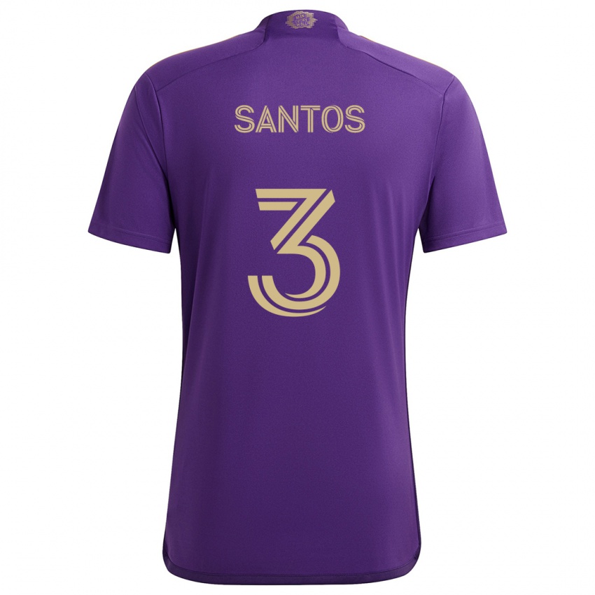 Kinderen Rafael Santos #3 Paars Geel Thuisshirt Thuistenue 2024/25 T-Shirt