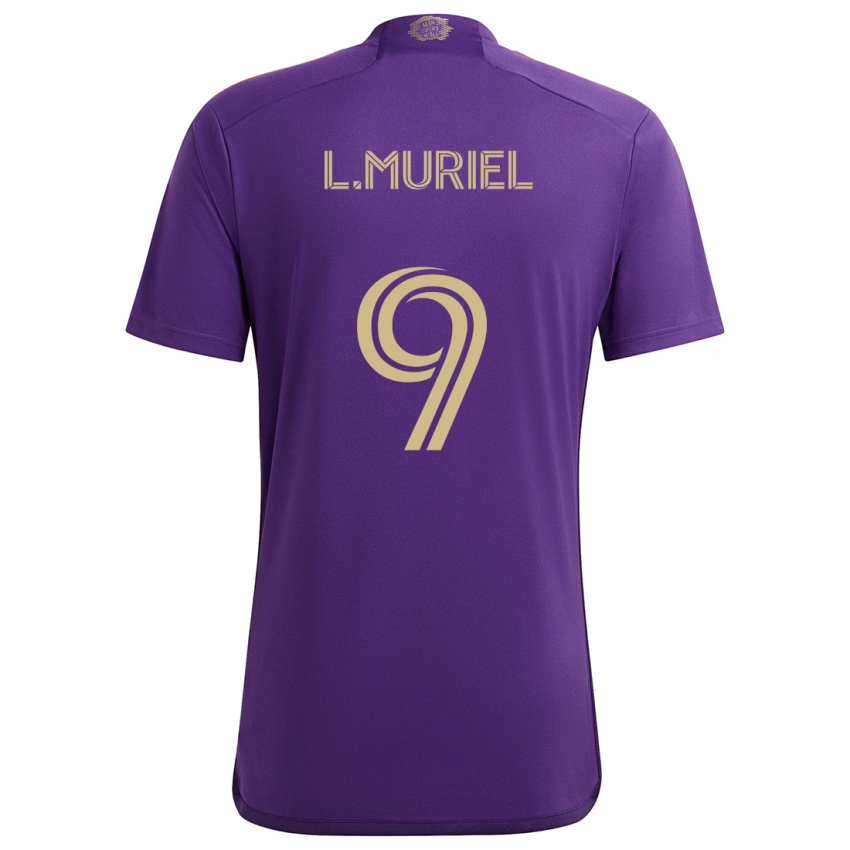 Kinderen Luis Muriel #9 Paars Geel Thuisshirt Thuistenue 2024/25 T-Shirt