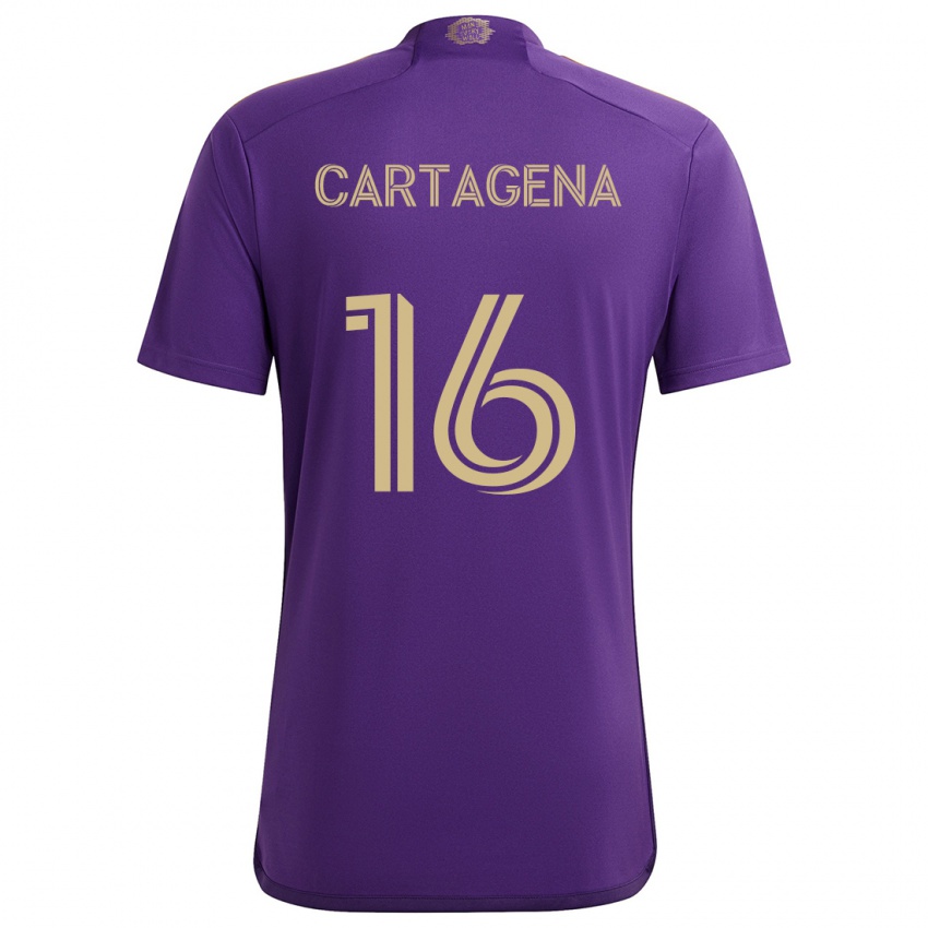 Kinderen Wilder Cartagena #16 Paars Geel Thuisshirt Thuistenue 2024/25 T-Shirt