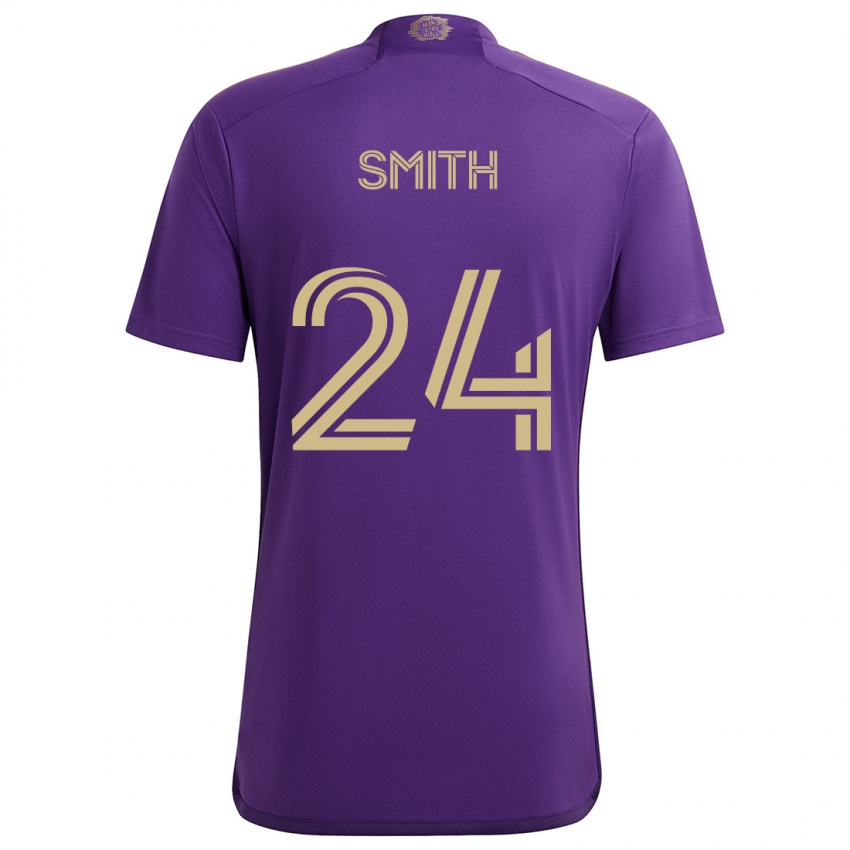 Kinderen Kyle Smith #24 Paars Geel Thuisshirt Thuistenue 2024/25 T-Shirt