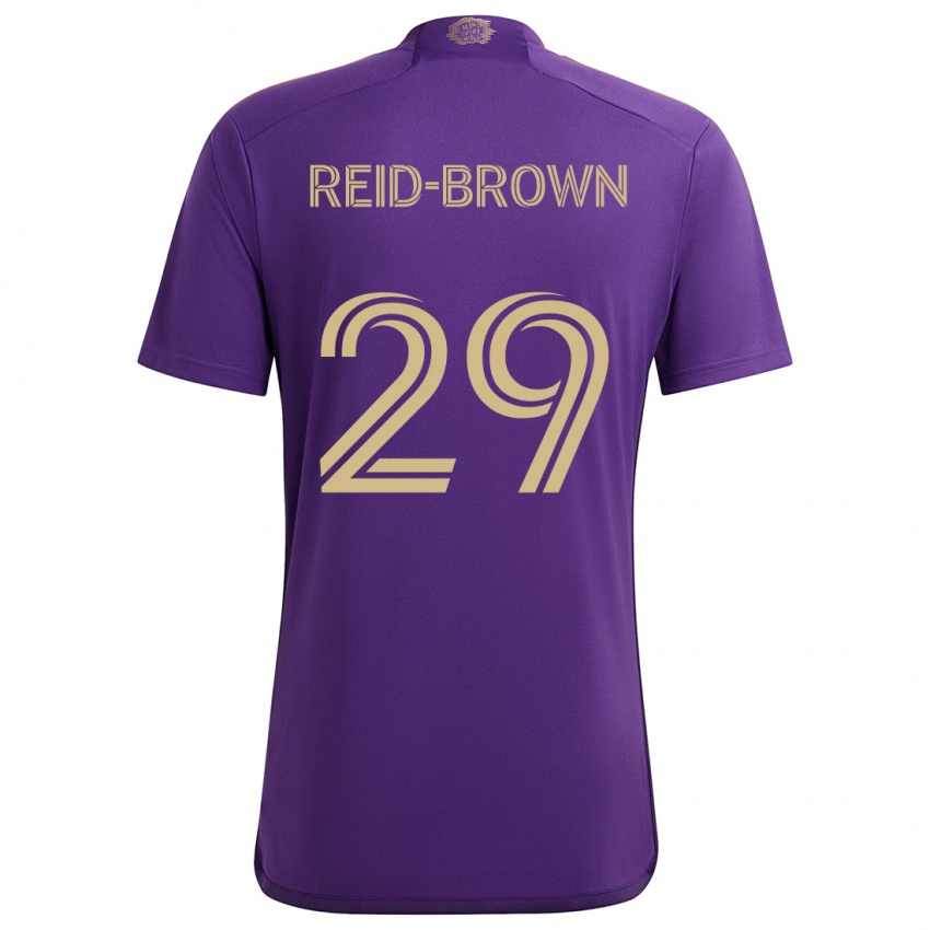 Kinderen Tahir Reid-Brown #29 Paars Geel Thuisshirt Thuistenue 2024/25 T-Shirt